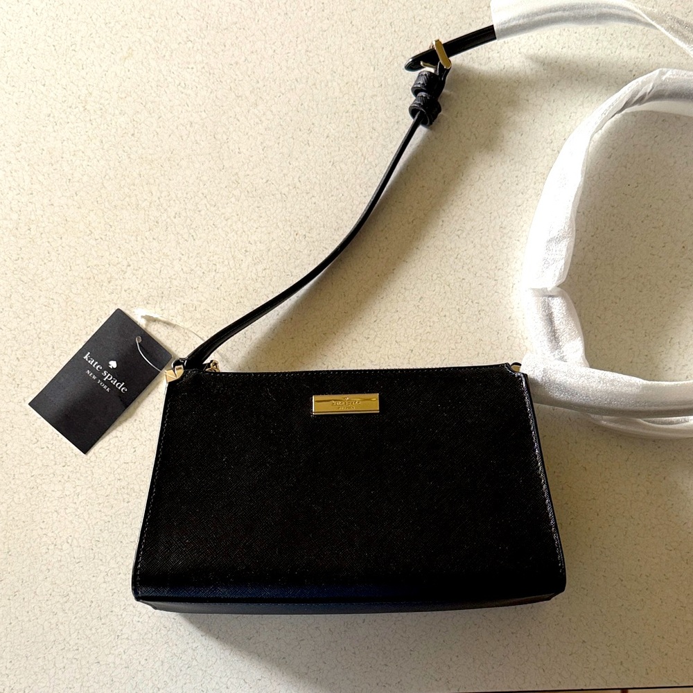 Kate Spade Elegant Black Crossbody Bag AND Kate Spade card holder